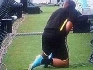 Maç öncesi antrenmanında şok hareket!