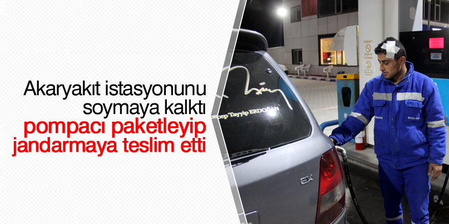 Akaryakıt istasyonu çalışanı silahlı gaspçıyı etkisiz hale getirdi