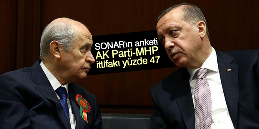 SONAR'dan seçim anketi: AK Parti-MHP ittifakı yüzde 47