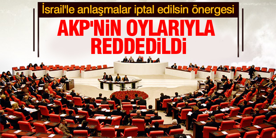 İsrail ile anlaşmaların iptali önergesine AKP'den ret!