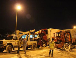 TEM’de 13 TIR birbirine girdi