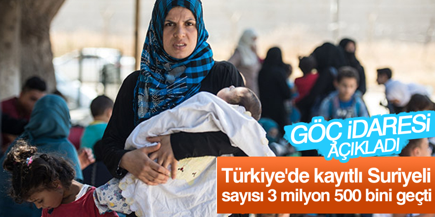 "Türkiye'de kayıtlı Suriyeli sayısı 3 milyon 500 bini geçti"