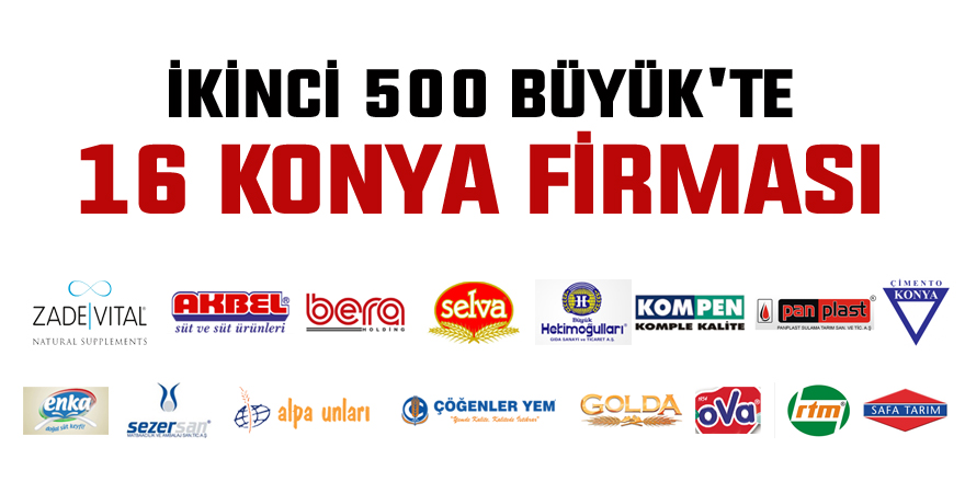 İkinci 500 Büyük'te 16 Konya firması