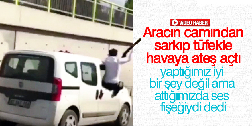 Düğün konvoyunda pompalı tüfek dehşeti