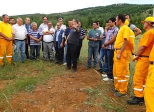 Beyşehir'de rrman yangını eğitimi ve tatbikatı