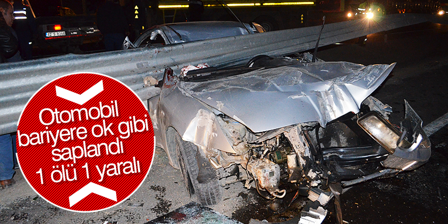 Konya'da otomobil bariyere çarptı: 1 ölü, 1 yaralı