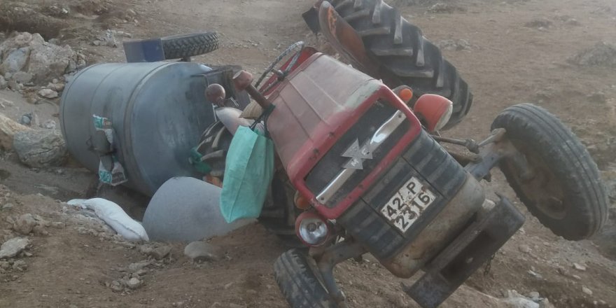 Ilgın'da traktör devrildi: 1 yaralı