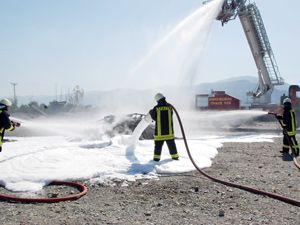 Akşehir İtfaiyesi'nde tatbikat yapıldı