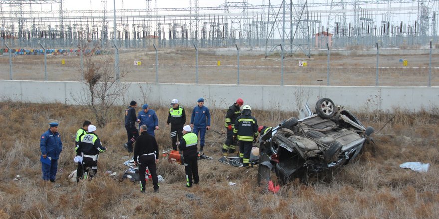 Konya'da otomobil şarampole devrildi: 1 ölü, 6 yaralı
