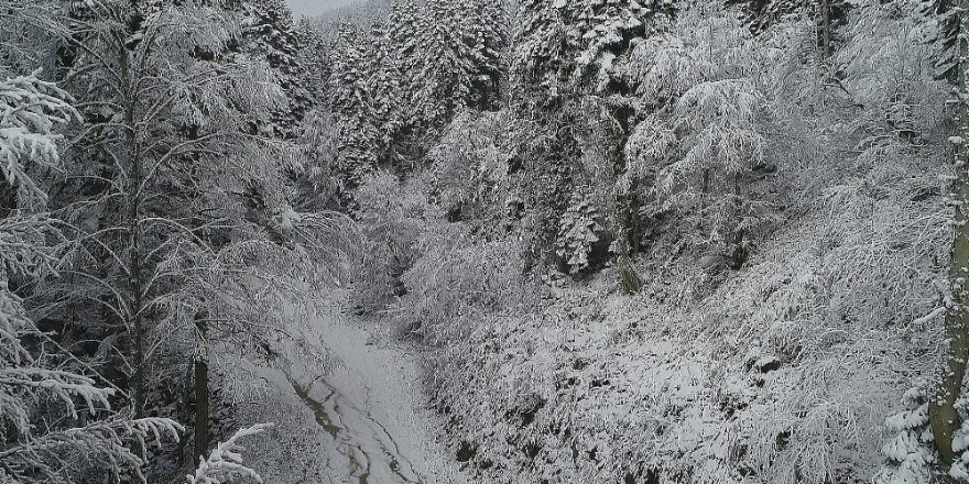 Karabük - Bartın karayolunda kar yağışı etkili oluyor