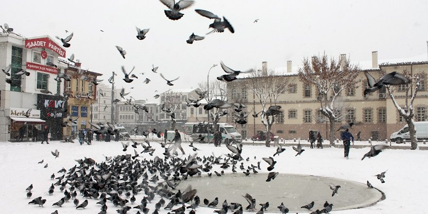 Konya'dan kar manzaraları