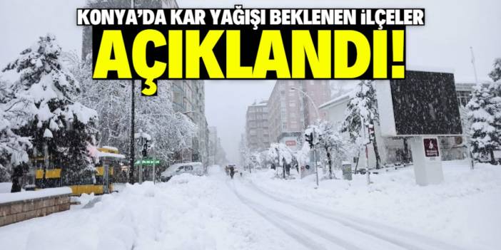 Konya'da kar yağışı beklenen ilçeler açıklandı! Bu tarihe dikkat