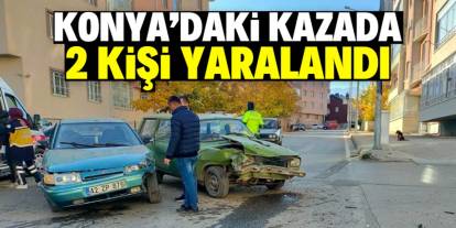 Konya'da trafik kazasında 2 kişi yaralandı