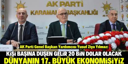 AK Parti Genel Başkan Yardımcısı Yılmaz: Dünyanın 17. büyük ekonomisiyiz