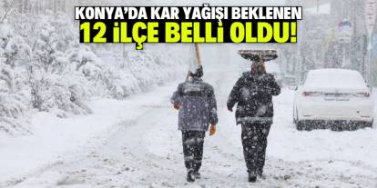 Konya'da kar yağışı beklenen 12 ilçe açıklandı! Son 24 saat