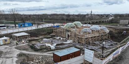 Edirne'deki 15. yüzyıl eseri Gazi Mihal Hamamı'nın restorasyonu sürüyor