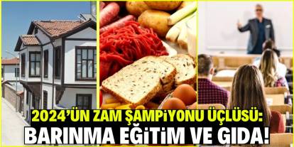 2024’ün zam şampiyonu üçlüsü: Barınma eğitim ve gıda!