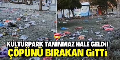 Konya'da Kültürpark tanınmaz hale geldi! Çöpünü bırakan gitti