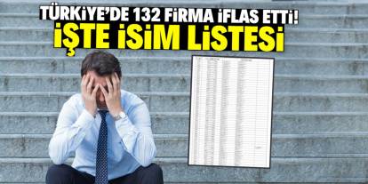 Türkiye'de 132 firma iflas etti! İşte isim listesi