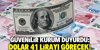 Güvenilir kurum açıkladı: Dolar bu tarihte 41 lirayı görecek!