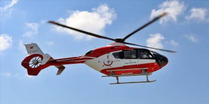 Hava ambulansı kalp krizi geçiren hasta için havalandı
