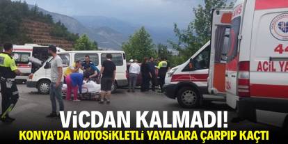 Vicdan kalmadı! Konya'da motosikletli yayalara çarpıp kaçtı