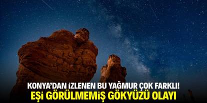 Konya'dan izlenen bu yağmur çok farklı! Eşi görülmemiş gökyüzü olayı